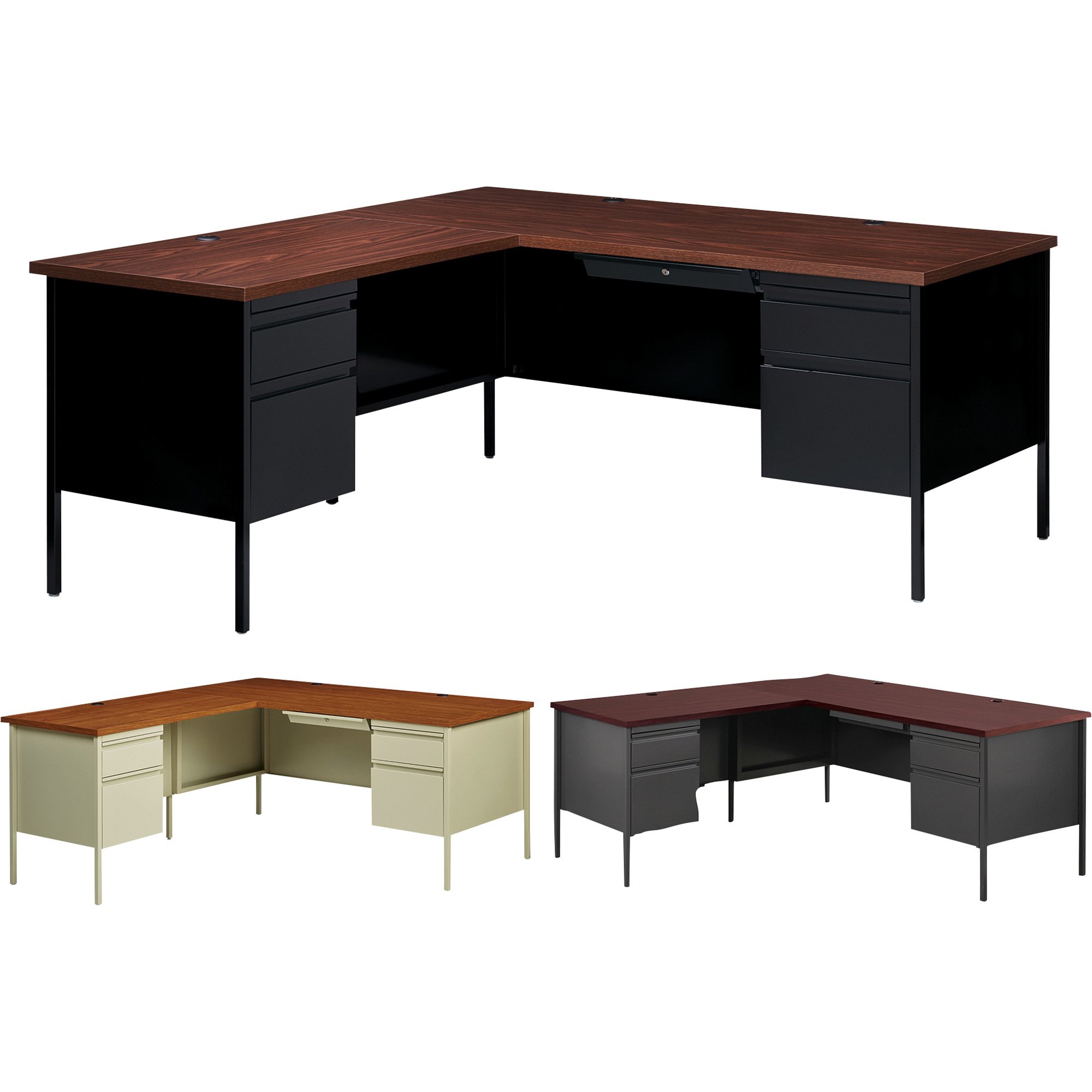Hirsh Industries Left-Hand L-Shape Desk — 66in.W x 72in.D x 29 1/2in.H